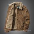 2021 New Arrival Mens Winter Thick Oversized Fleece Lined Corduroy Jacket Casual Grey Plus Size Corduroy Jacket